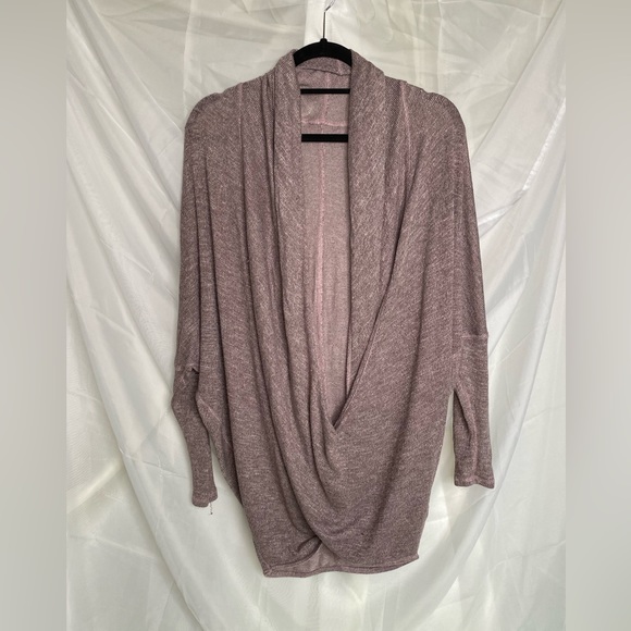 We the Free Sweater Purple Wrap Oversized Dolmon Sleeves XS - Picture 3 of 10
